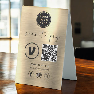Gold QR Code Payment - Scan to Pay Business Logo