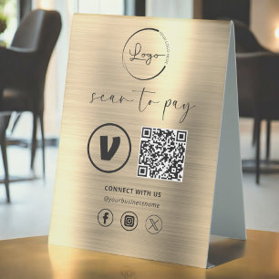 Gold QR Code Payment - Scan to Pay Business Logo 