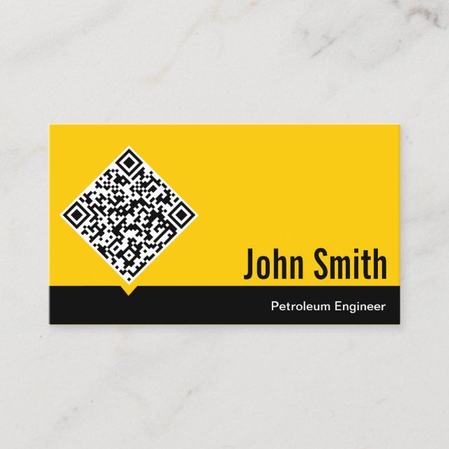 Gold QR Code Petroleum Engineer Business Card (Front)