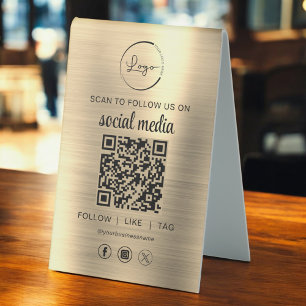 Gold QR Code Scan To Follow Us on Social Network
