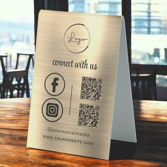 Gold QR Connect With Us Business Logo Social Media (Creator Uploaded)