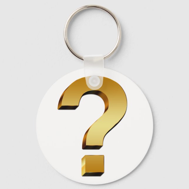 Gold Question Mark Symbol Key Ring (Front)