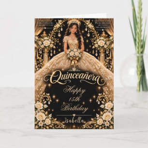 Gold Quinceañera Elegance Card