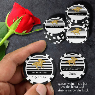Gold Racehorse Derby Day Poker Chips