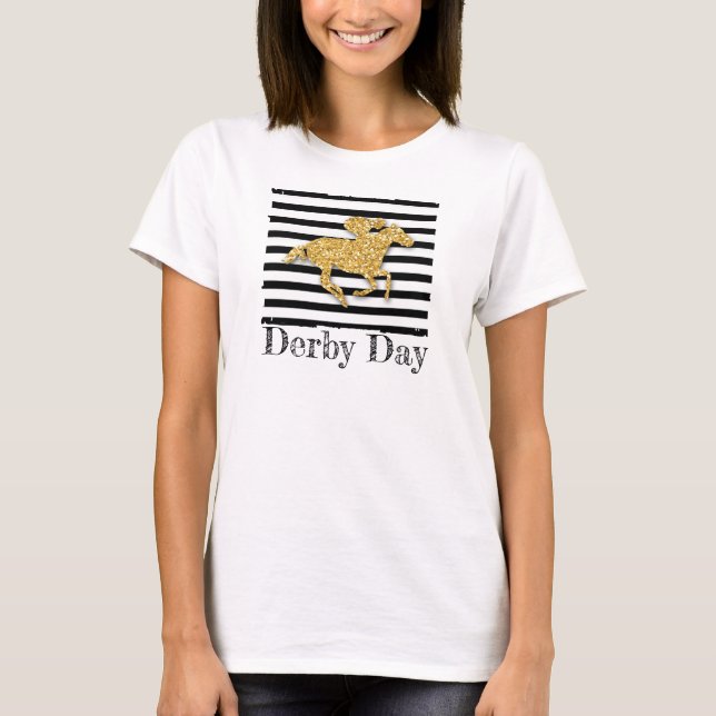 Gold Racehorse Derby Day T-Shirt (Front)