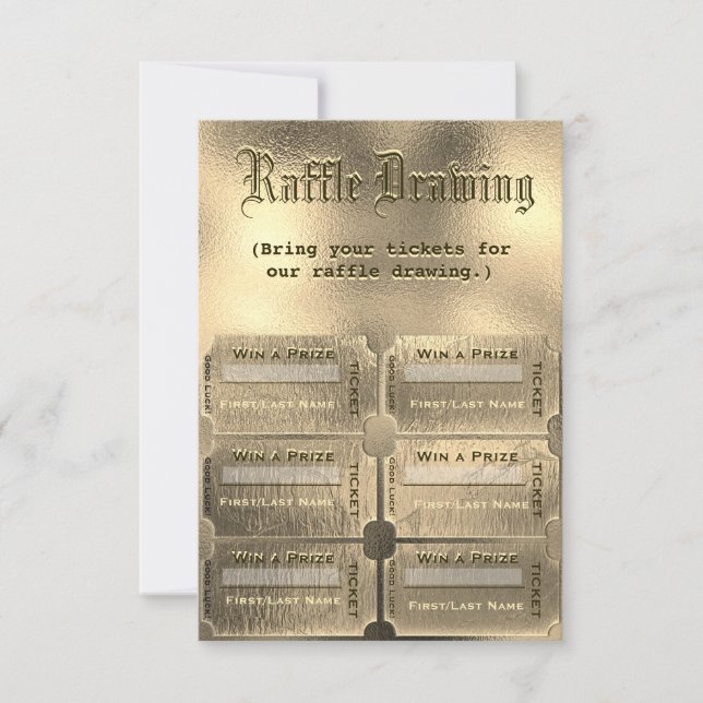 Gold Raffle Tickets Invitation (Front)