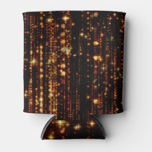 Gold rain: bright particles decor. can cooler
