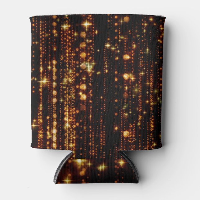 Gold rain: bright particles decor. can cooler (Front)