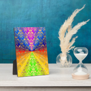 Gold rainbow damask plaque