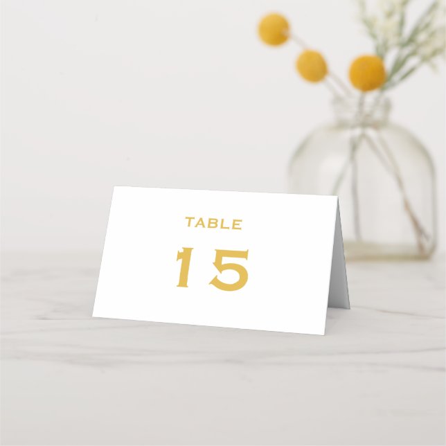 Gold Rainbow Wedding Table Number Place Card (Front)