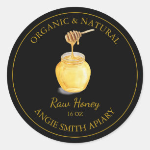 Gold Raw Honey Label Black
