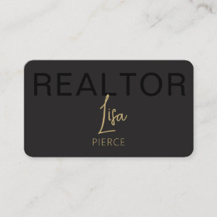 Gold Real Estate Agent Business Cards With QR Code