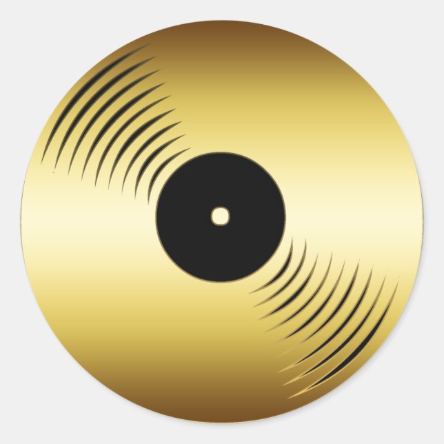 GOLD RECORD ALBUM CLASSIC ROUND STICKER (Front)