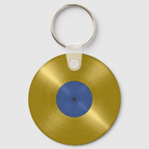 Gold Record Album Key Ring