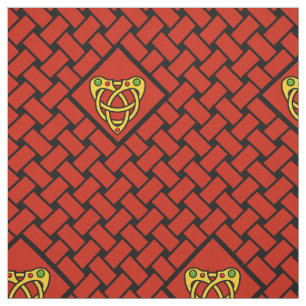 Gold/red/black weave, diamond, Celtic heartknot Fabric