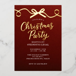 Gold Red Bow Office Corporate Christmas Party