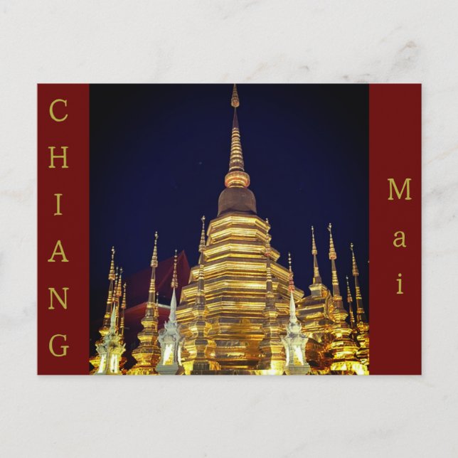 Gold & Red Chiang Mai Postcard (Front)