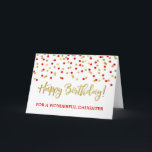 Gold Red Confetti Daughter Birthday Card<br><div class="desc">Birthday card for daughter with gold and red modern confetti pattern.</div>
