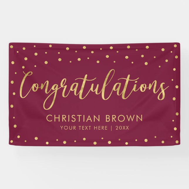 Gold & Red | Congratulations Party, Event Banner (Horizontal)