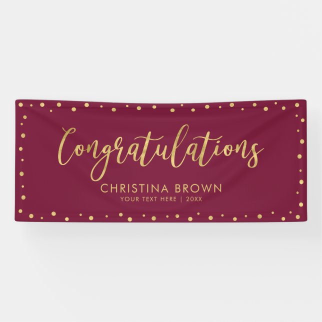 Gold & Red | Congratulations Party, Event Banner (Horizontal)