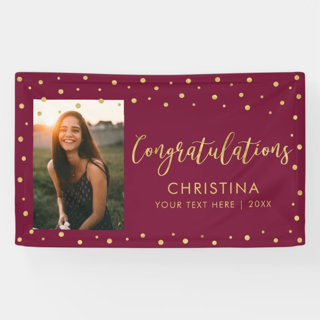 Gold & Red | Congratulations Party, Event Photo Banner (Horizontal)