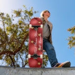 Gold Red Diamonds Tufted Leather Custom Text Name Skateboard<br><div class="desc">Golden Diamond Tufted Leather Custom Text Name Red Gold Personalised Gift - Choose / Add Your Favourite Text - Name OR Remove text - Make Your Special Gift - Resize and move or remove and add text / elements with Customisation tool. Choose your favourite Font / Size / Colour !...</div>