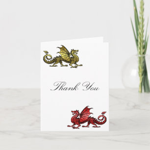 Gold Red Dragon Thank You Card