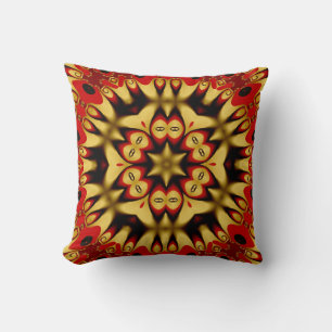 Gold+Red Geometry Energy Cushion / Pillow