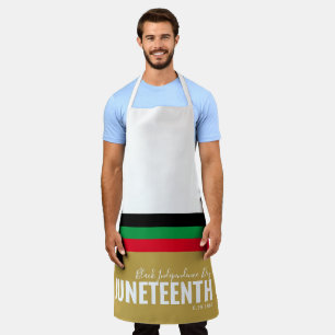 gold red green Black Independence Day JUNETEENTH Apron