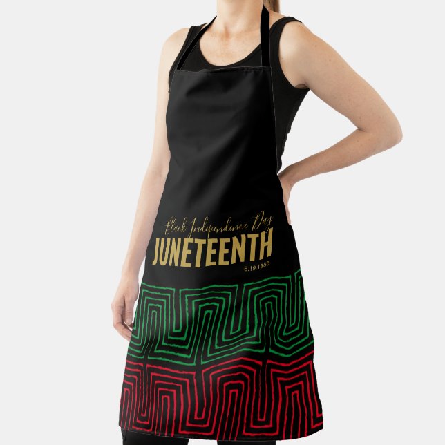 Gold Red Green Black Independence Day JUNETEENTH Apron (Insitu)