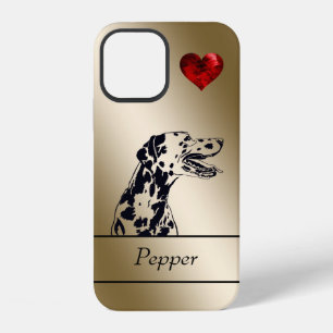 Gold/Red Heart Inked Dalmatian Dog iPhone 12Case 12 Case