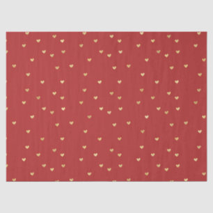 Gold Red Hearts Tissue Paper