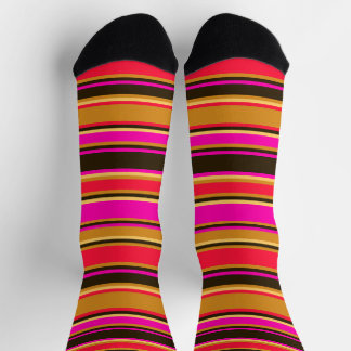 Gold, Red, & Magenta Crew Socks