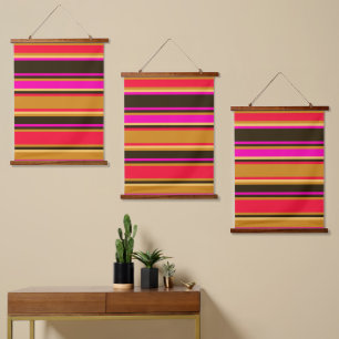 Gold, Red, & Magenta Triple Wall Tapestry Set