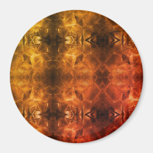 Gold Red Sheen Elegant Textured Glass Look Magnet