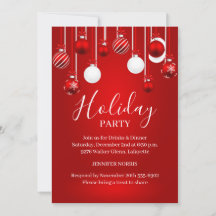 Gold Red Silver Glitter Ornament Corporate Holiday