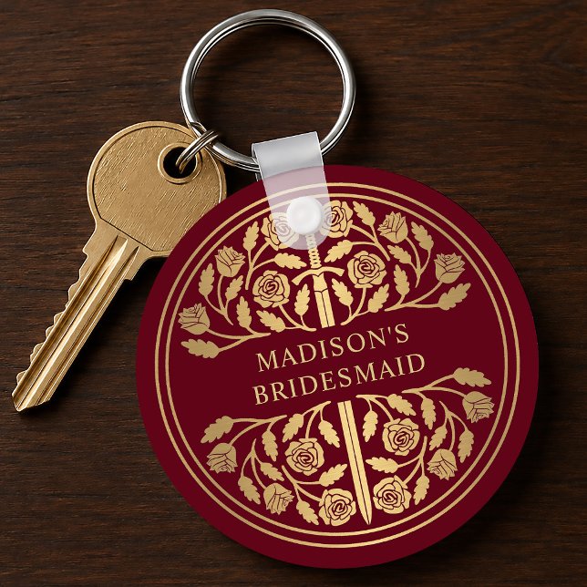 Gold Red Sword Bridesmaid Royal Wedding Gift Key Ring (Creator Uploaded)