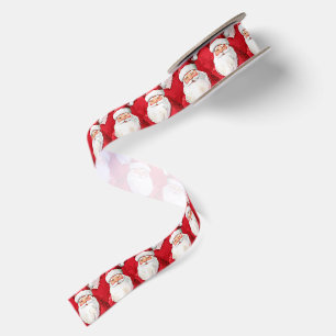 Gold Red White Jolly Santa Claus Christmas Satin Ribbon