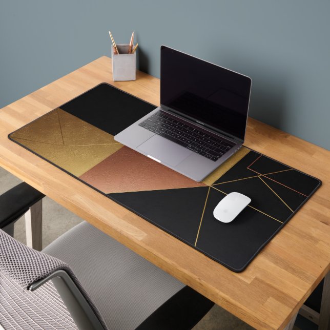 Gold Reflections Geometry Desk Mat (Office 2)