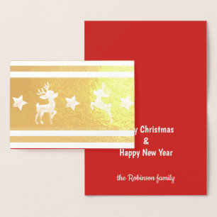 Gold Reindeer Custom Greeting Card