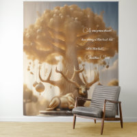 Gold Reindeer Malabar chestnut Money tree Tapestry