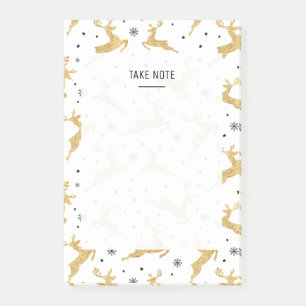Gold Reindeers Post-it Notes