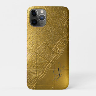 gold relief map newport beach iPhone 11 pro case
