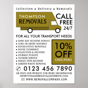 Gold Removal Van, Removal Company Advertising Poster