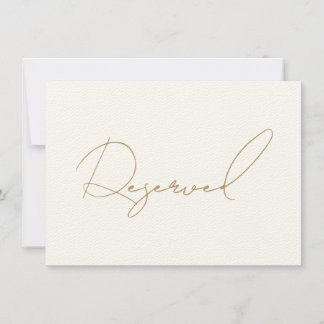 Gold Reserved Seat Sign Card