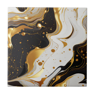 Gold Resin Art Ceramic Tile