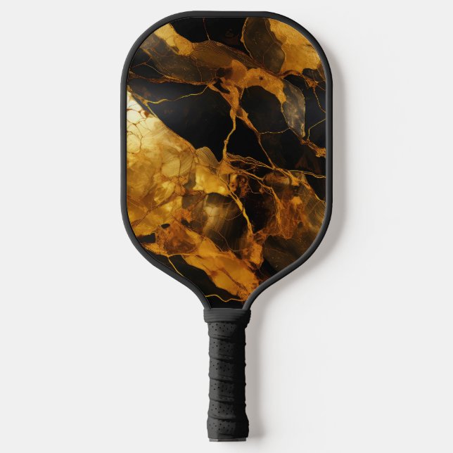 Gold Resin Art Pickleball Paddle (Front)