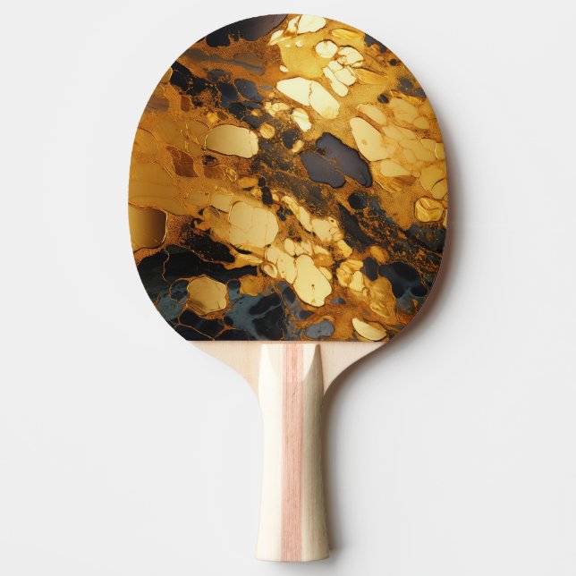 Gold Resin Art Ping Pong Paddle (Front)