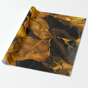 Gold Resin Art Wrapping Paper