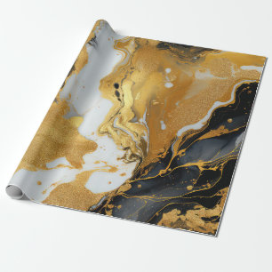Gold Resin Art Wrapping Paper